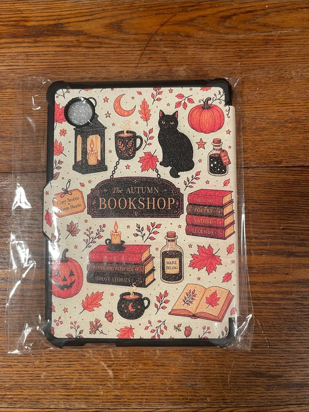 Autumn Bookshop Kobo Clara Cover in Cream with Orange and Black Accents